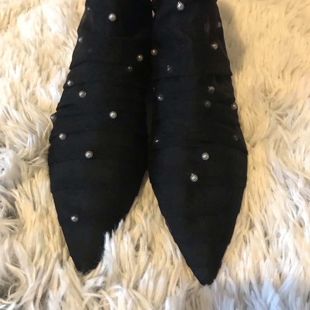 Zara Embellished Tulle & Pearl ankle Booties - Picture 2 of 8